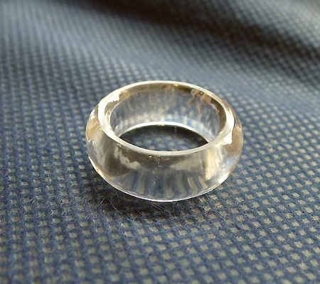 厳選 ガネッシュヒマール産ヒマラヤ水晶 くりぬきリング9号 手作り カット 当て嵌